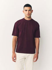 Premium Wine Oversized Drop Shoulder T-Shirt | Unisex Relaxed Fit