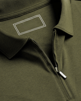Premium Olive Zipper Polo Shirt | Modern Slim Fit