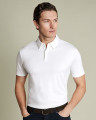 Premium Flat Collar White Polo Shirt | Classic Fit