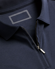 Premium Navy Zipper Polo Shirt | Modern Slim Fit