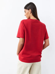 Premium Red Crew Neck T-Shirt | Unisex Classic Fit