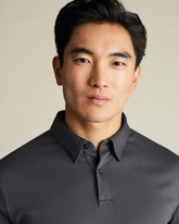 Premium Flat Collar Dark Grey Polo Shirt | Classic Fit