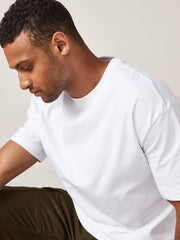 Premium White Oversized Drop Shoulder T-Shirt | Unisex Relaxed Fit