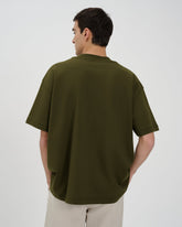Premium Olive Oversized Drop Shoulder T-Shirt | Unisex Relaxed Fit