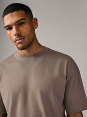 Premium Smokey Taupe Oversized Drop Shoulder T-Shirt | Unisex Relaxed Fit
