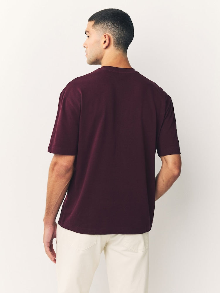 Premium Wine Oversized Drop Shoulder T-Shirt | Unisex Relaxed Fit