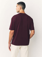 Premium Wine Oversized Drop Shoulder T-Shirt | Unisex Relaxed Fit