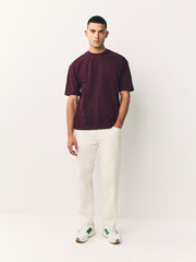 Premium Wine Oversized Drop Shoulder T-Shirt | Unisex Relaxed Fit