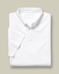 Premium Flat Collar White Polo Shirt | Classic Fit