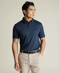 Premium Flat Collar Navy Polo Shirt | Classic Fit