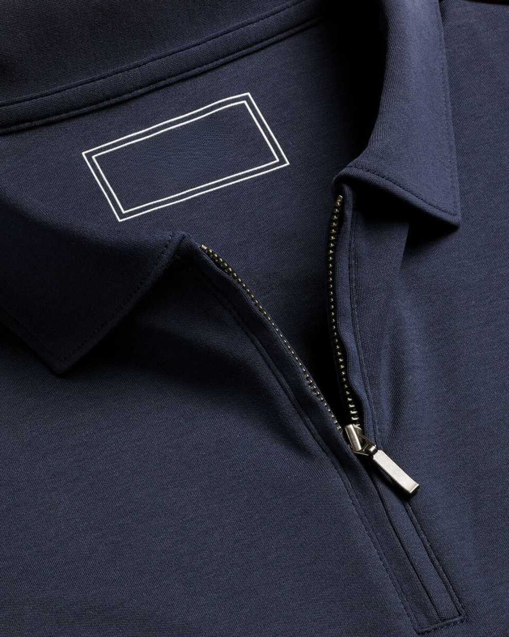 Premium Navy Zipper Polo Shirt | Modern Slim Fit