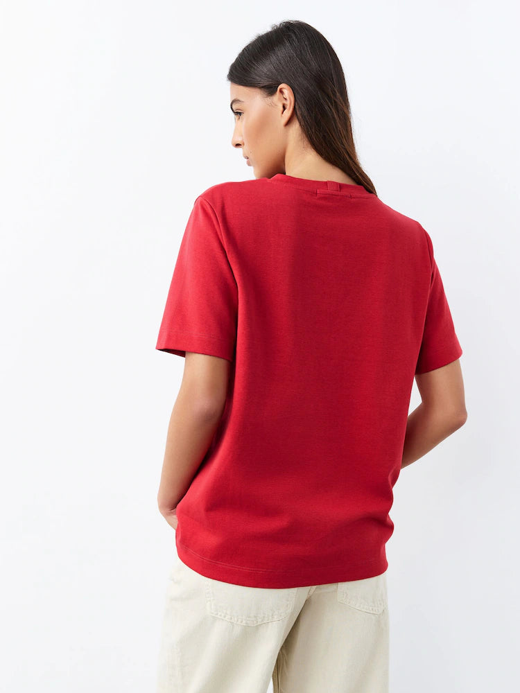 Premium Red Crew Neck T-Shirt | Unisex Classic Fit