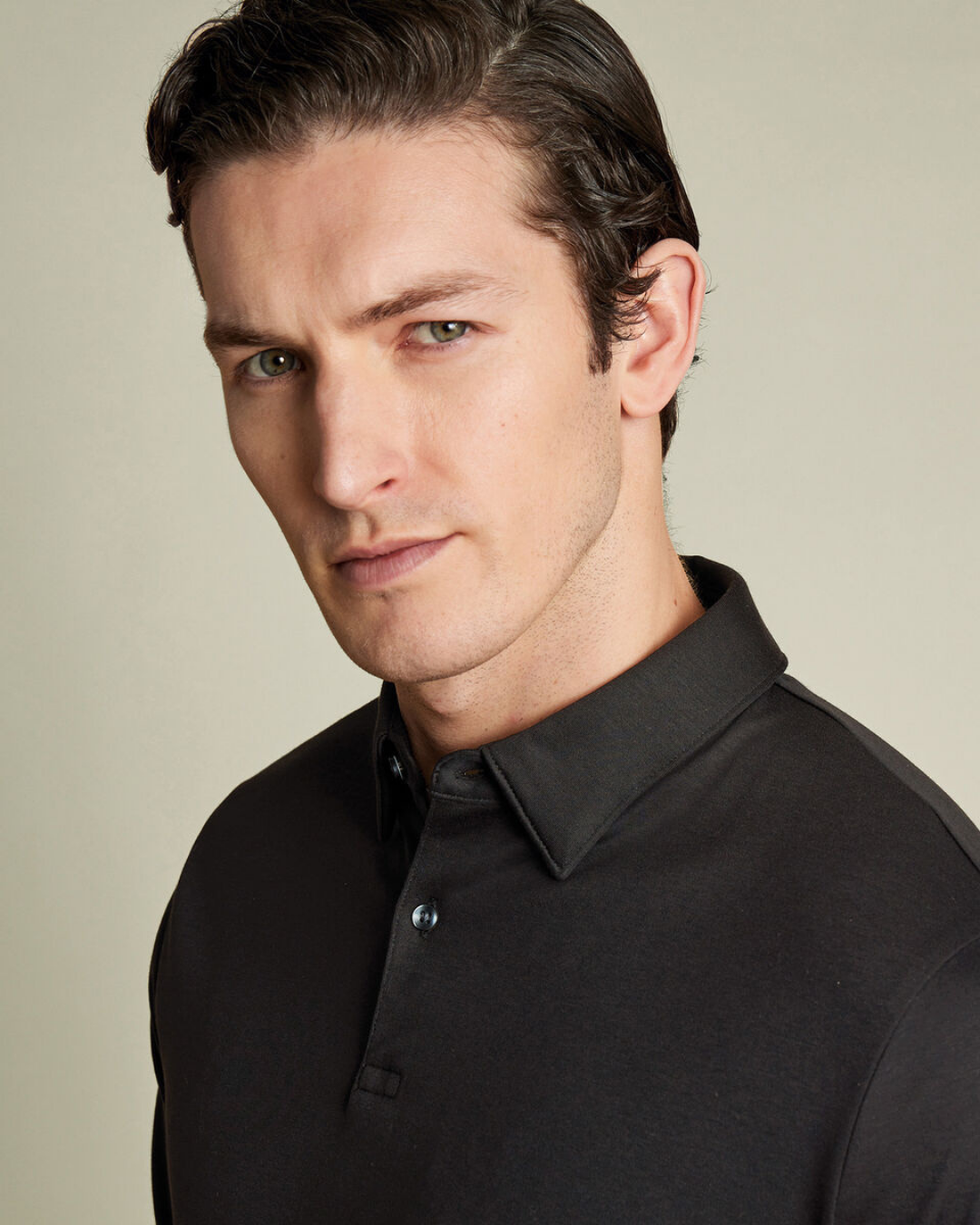 Premium Flat Collar Black Polo Shirt | Classic Fit