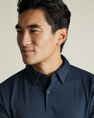 Premium Flat Collar Navy Polo Shirt | Classic Fit