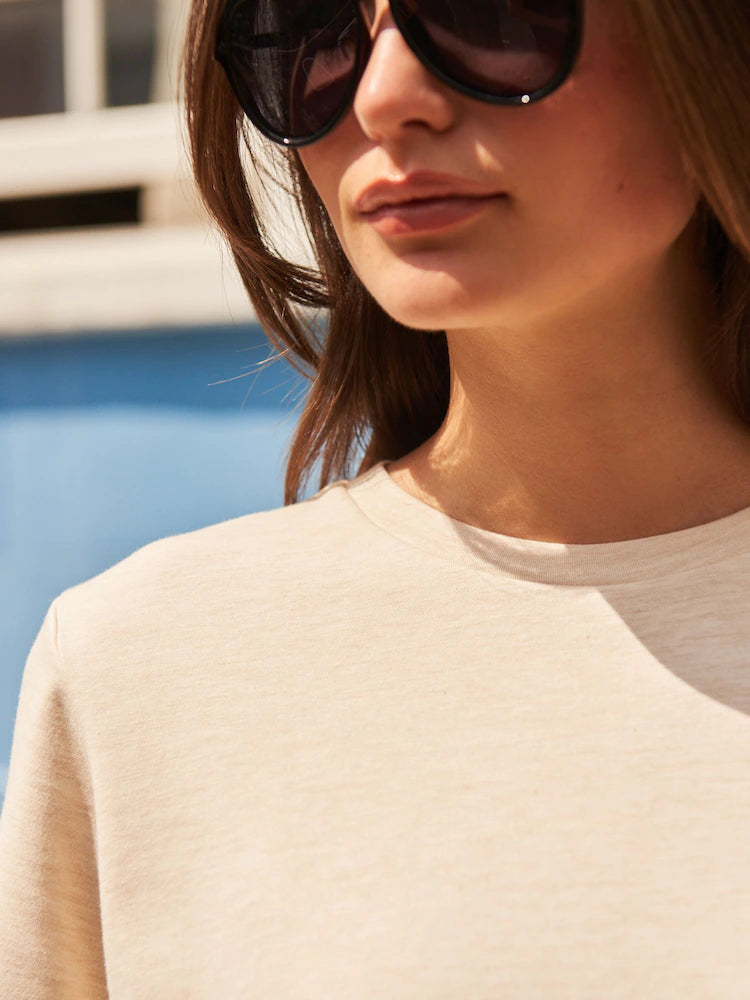 Premium Ivory Crew Neck T-Shirt | Unisex Classic Fit