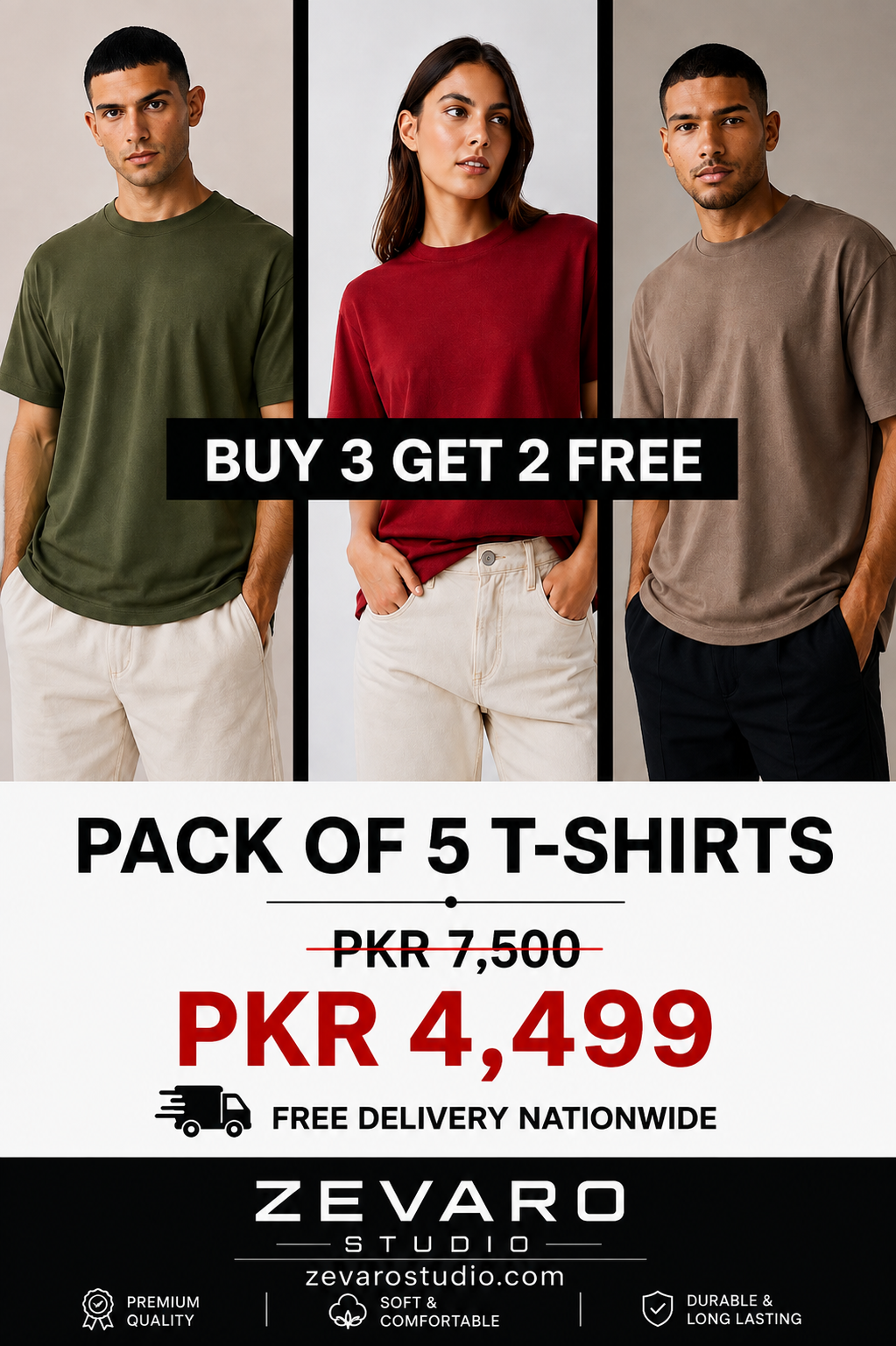 Ultimate 5-Pack Drop Shoulder T-Shirt Bundle