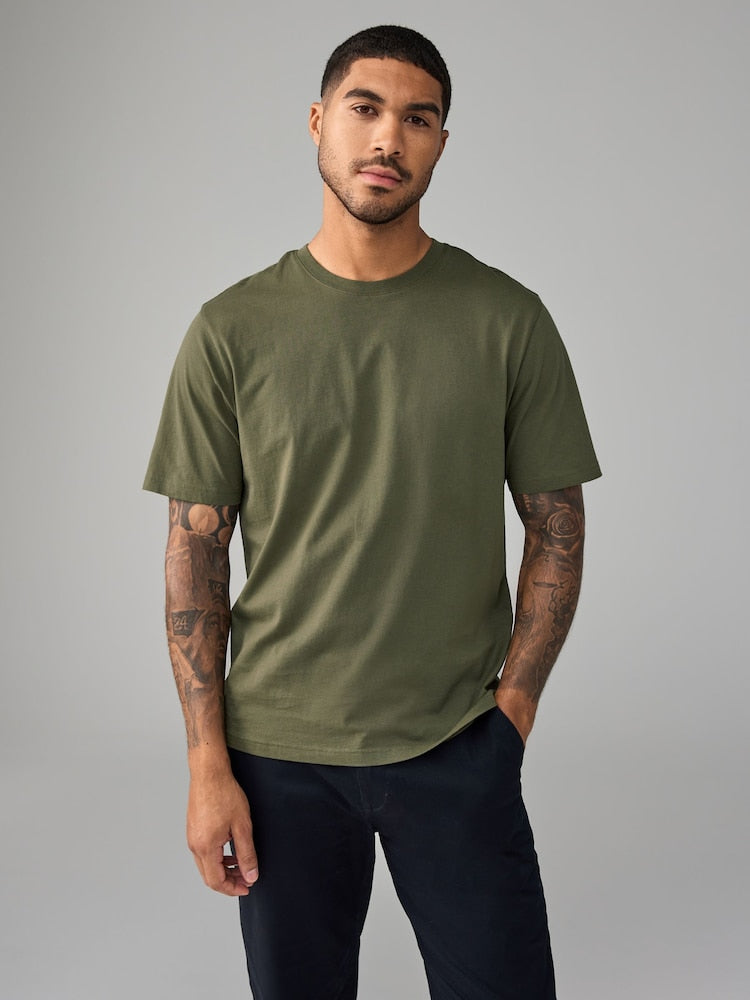 Premium Olive Crew Neck T-Shirt | Unisex Classic Fit