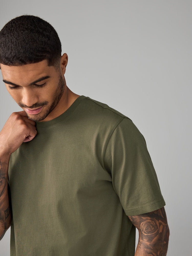 Premium Olive Crew Neck T-Shirt | Unisex Classic Fit