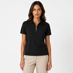 Premium black Zipper Polo Shirt | Modern Slim Fit
