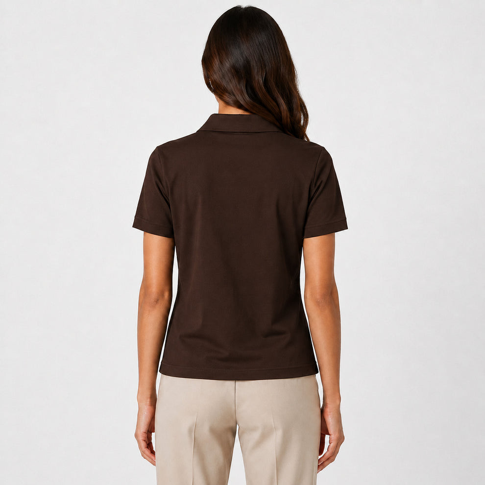 Premium chocolate Zipper Polo Shirt | Modern Slim Fit
