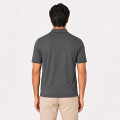 Premium Dark Grey Zipper Polo Shirt | Modern Slim Fit