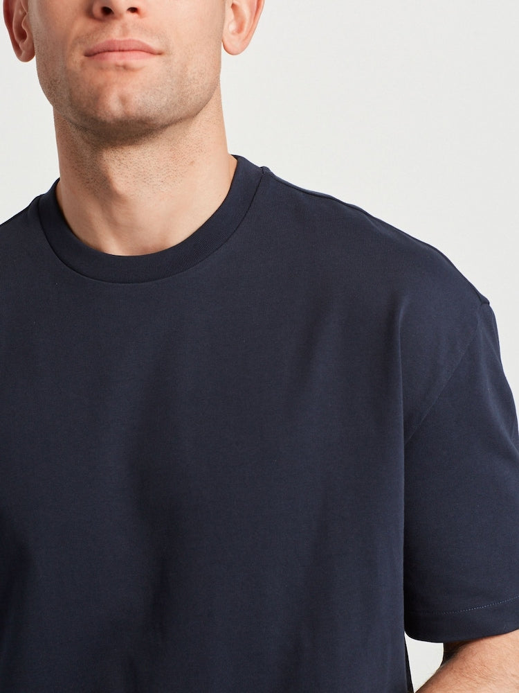 Premium Navy Oversized Drop Shoulder T-Shirt | Unisex Relaxed Fit