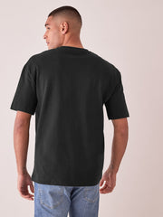 Premium Black Oversized Drop Shoulder T-Shirt | Unisex Relaxed Fit
