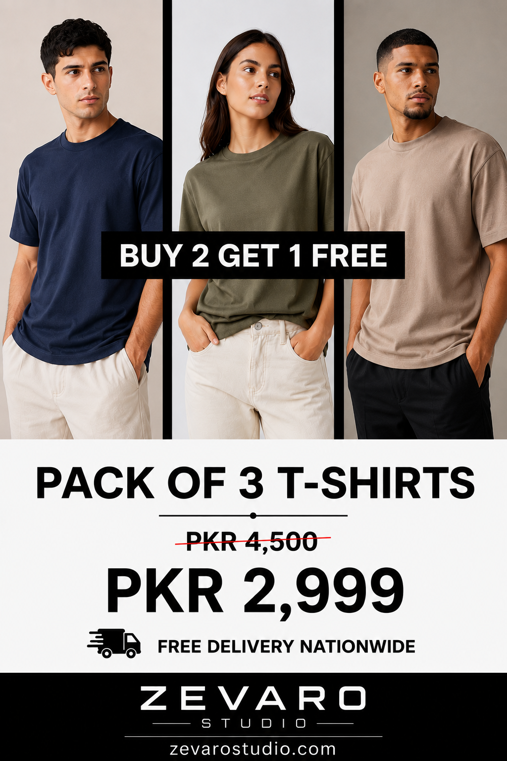 Ultimate 3-Pack Drop Shoulder T-Shirt Bundle