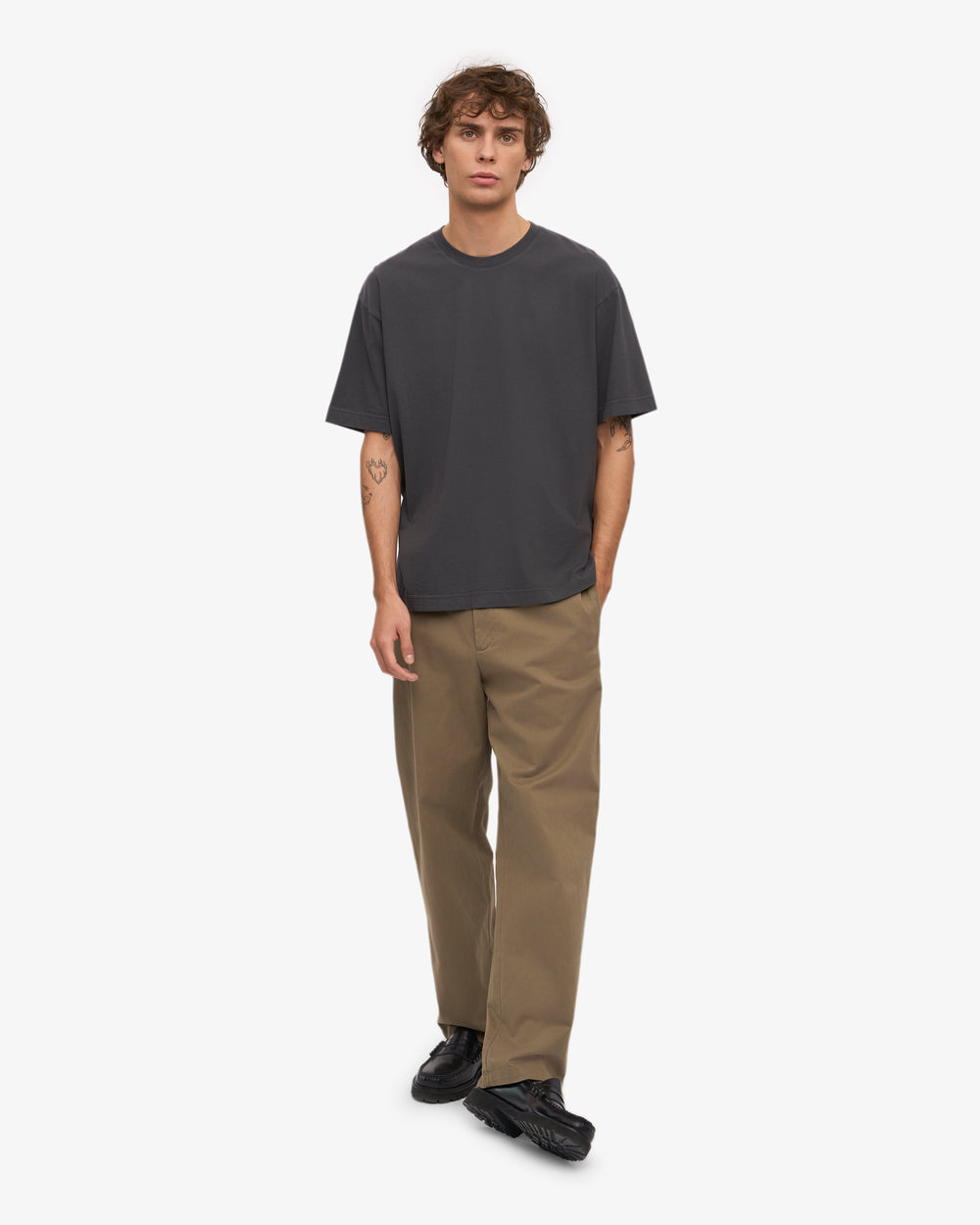 Premium Charcoal Oversized Drop Shoulder T-Shirt | Unisex Relaxed Fit