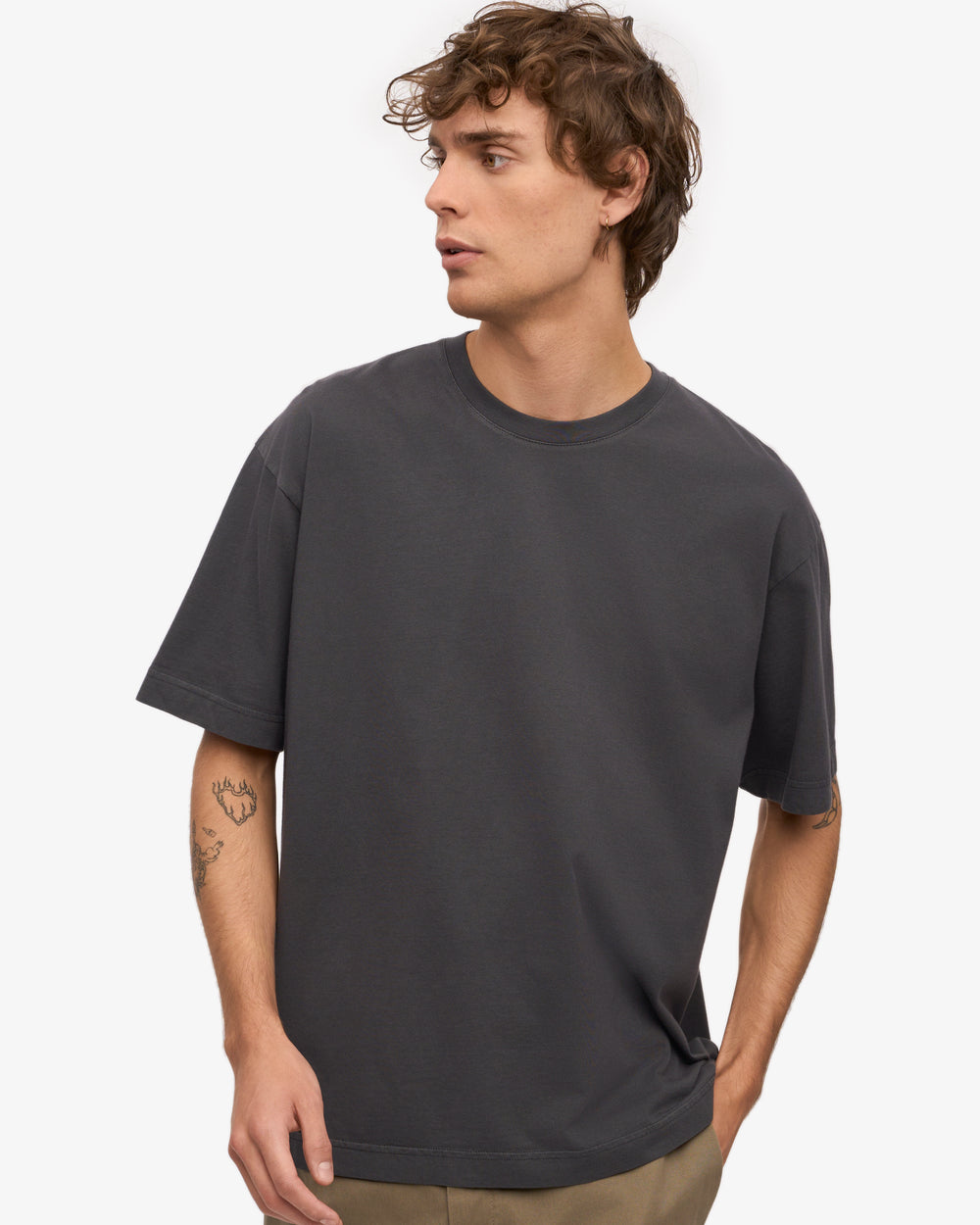Premium Charcoal Oversized Drop Shoulder T-Shirt | Unisex Relaxed Fit